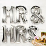 Set Baloane din Folie Metalizata, Flippy, Figurine Litere, Model MR&MRS, Tema Nunta, 40 cm, Baloane Party, Ambalaj