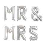 Set Baloane din Folie Metalizata, Flippy, Figurine Litere, Model MR&MRS, Tema Nunta, 40 cm, Baloane Party, Ambalaj