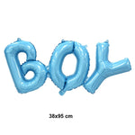 Set Baloane din Folie Metalizată, Flippy, Model Scris Boy, 38x95 cm, Tematica Baby Shower, Baloane Party, Ambalaj