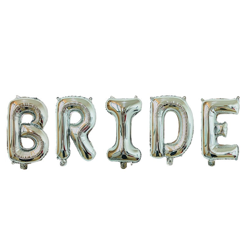 Set Baloane din Folie Metalizata, Flippy, Model Scris Bride, Litere de 100 cm, Tema Iubire, Baloane Party, Ambalaj