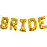 Set Baloane din Folie Metalizata, Flippy, Model Scris Bride, Litere de 40 cm, Tema Iubire, Baloane Party, Ambalaj
