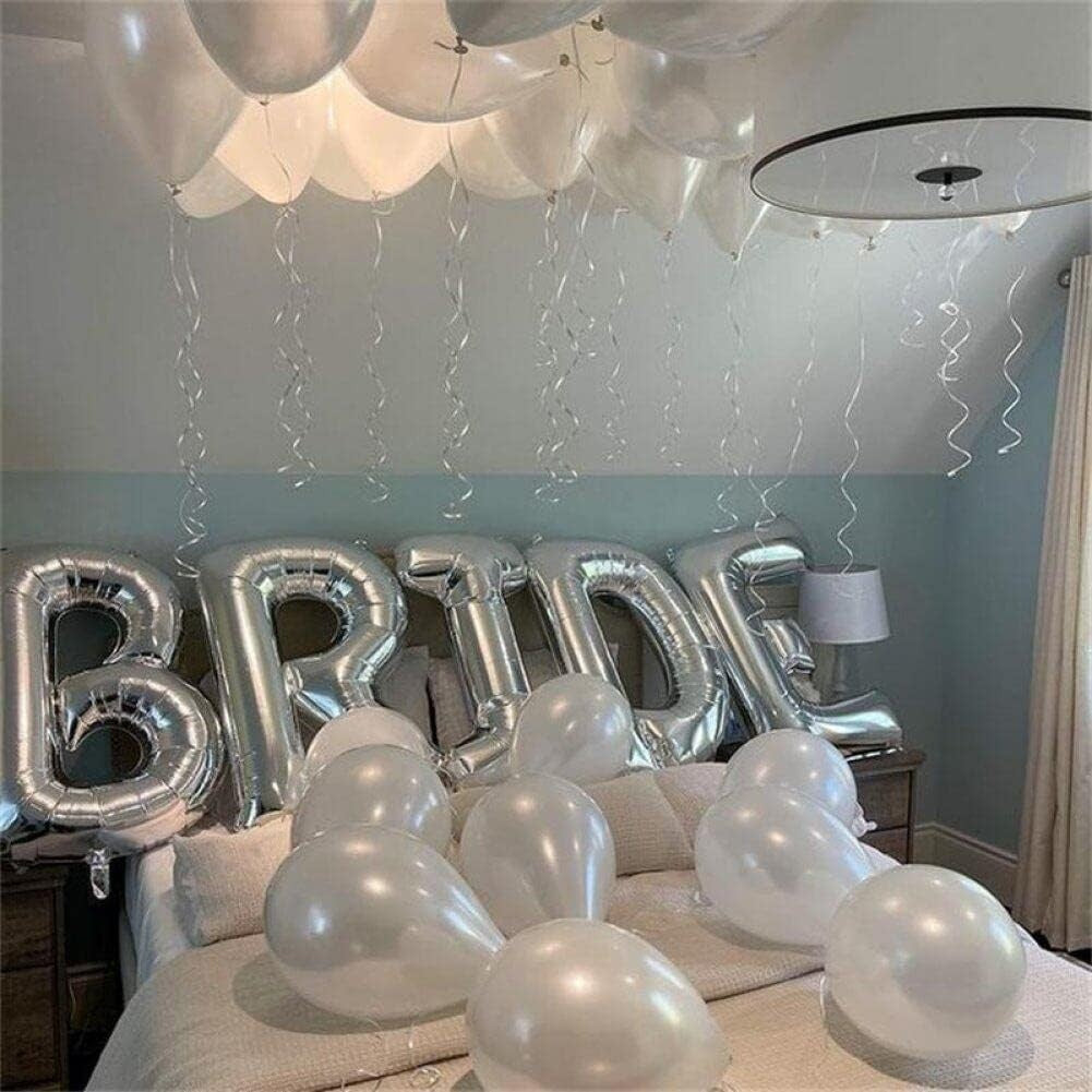 Set Baloane din Folie Metalizata, Flippy, Model Scris Bride, Litere de 40 cm, Tema Iubire, Baloane Party, Ambalaj
