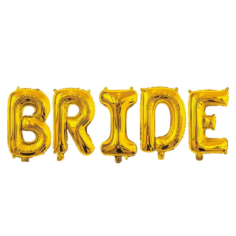 Set Baloane din Folie Metalizata, Flippy, Model Scris Bride, Litere de 40 cm, Tema Iubire, Baloane Party, Ambalaj