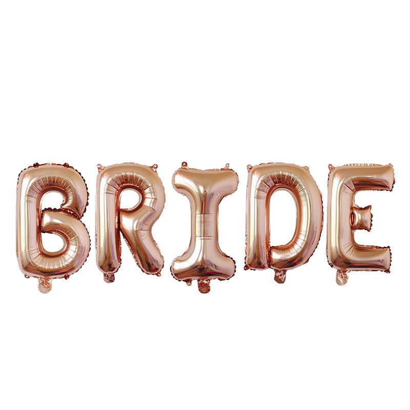 Set Baloane din Folie Metalizata, Flippy, Model Scris Bride, Litere de 40 cm, Tema Iubire, Baloane Party, Ambalaj