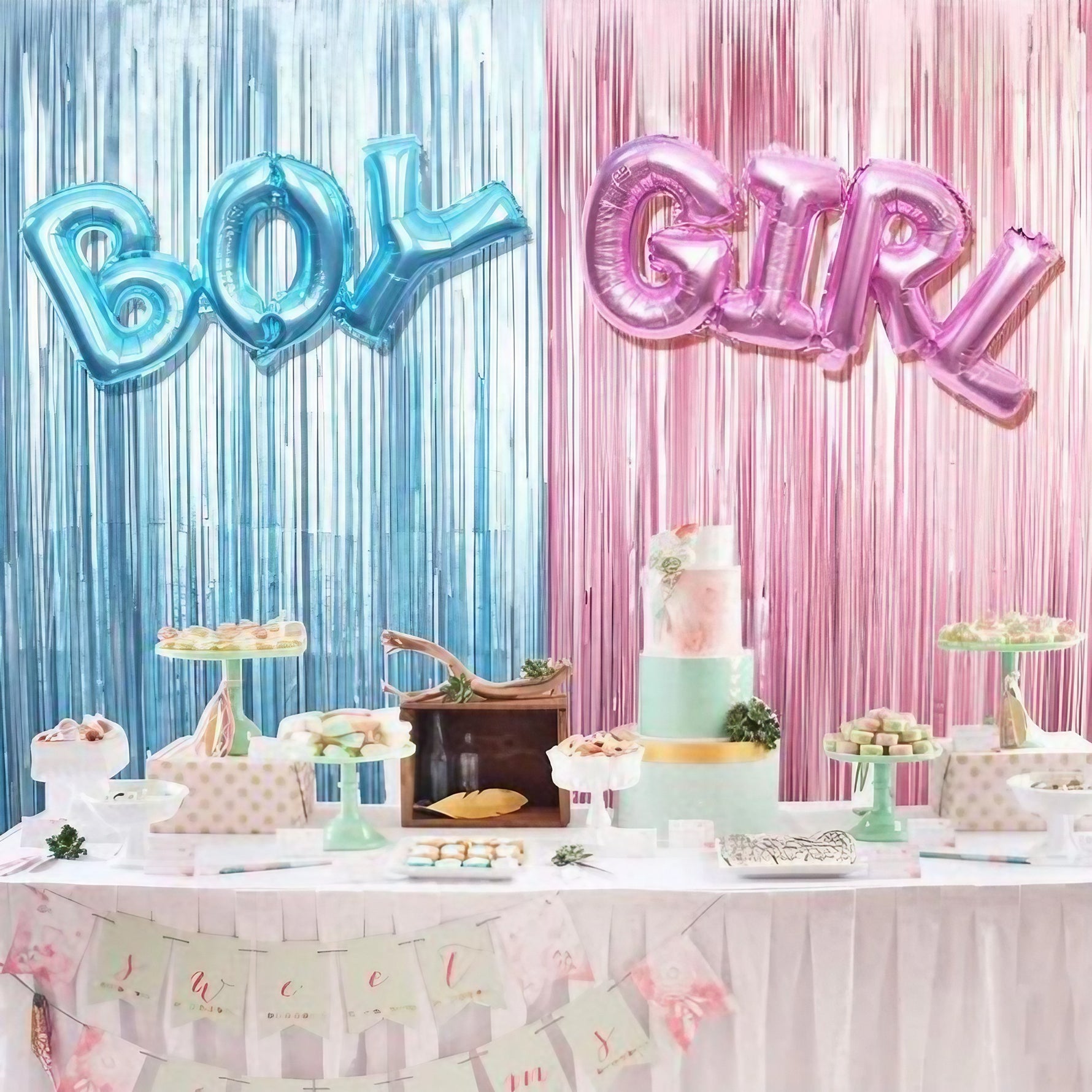 Set Baloane din Folie Metalizată, Flippy, Model Scris Girl, 43x106.5 cm, Tematica Baby Shower, Baloane Party, Ambalaj