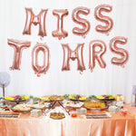 Set Baloane din Folie Metalizata, Flippy, Model Scris Miss to Mrs, Litere de 40 cm, Tema Iubire, Baloane Party, Ambalaj