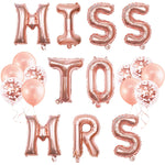 Set Baloane din Folie Metalizata, Flippy, Model Scris Miss to Mrs, Litere de 40 cm, Tema Iubire, Baloane Party, Ambalaj