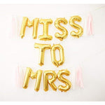 Set Baloane din Folie Metalizata, Flippy, Model Scris Miss to Mrs, Litere de 40 cm, Tema Iubire, Baloane Party, Ambalaj
