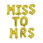 Set Baloane din Folie Metalizata, Flippy, Model Scris Miss to Mrs, Litere de 40 cm, Tema Iubire, Baloane Party, Ambalaj
