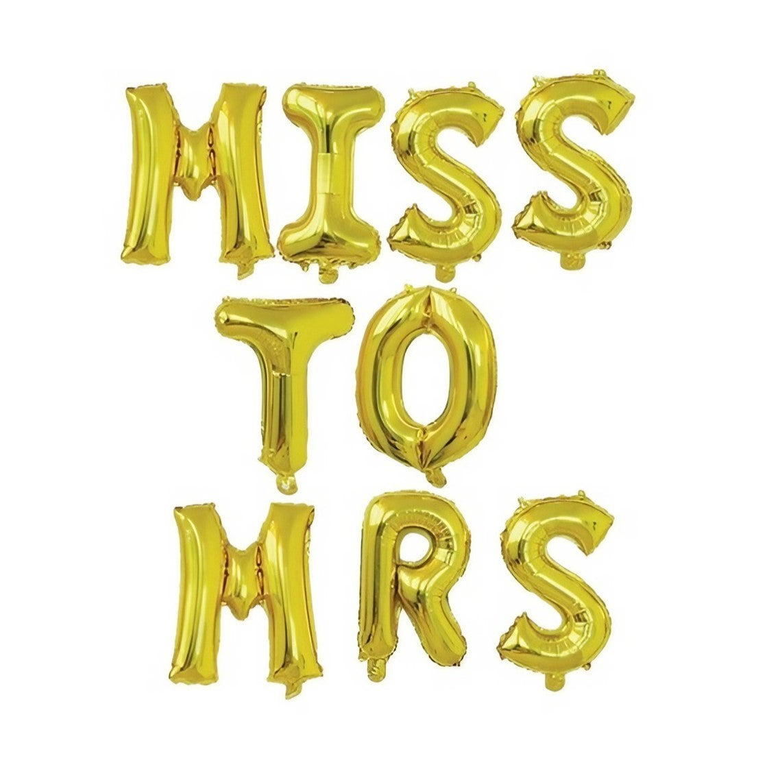 Set Baloane din Folie Metalizata, Flippy, Model Scris Miss to Mrs, Litere de 40 cm, Tema Iubire, Baloane Party, Ambalaj
