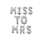 Set Baloane din Folie Metalizata, Flippy, Model Scris Miss to Mrs, Litere de 40 cm, Tema Iubire, Baloane Party, Ambalaj