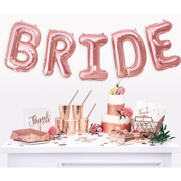 Set Baloane din Folie Metalizata, Flippy, Model Team Bride, Litere de 40 cm, Tema Iubire, Baloane Party, Ambalaj