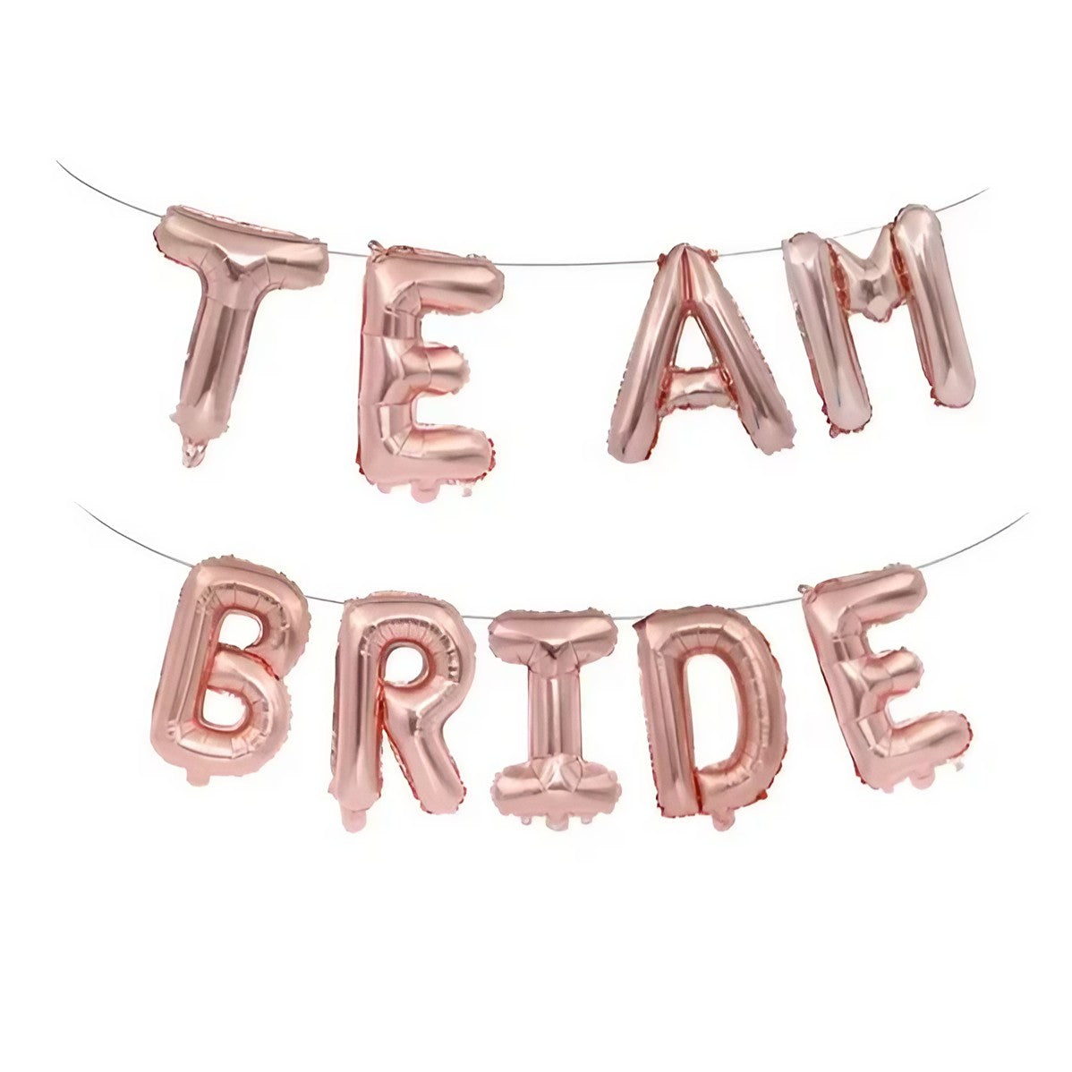 Set Baloane din Folie Metalizata, Flippy, Model Team Bride, Litere de 40 cm, Tema Iubire, Baloane Party, Ambalaj