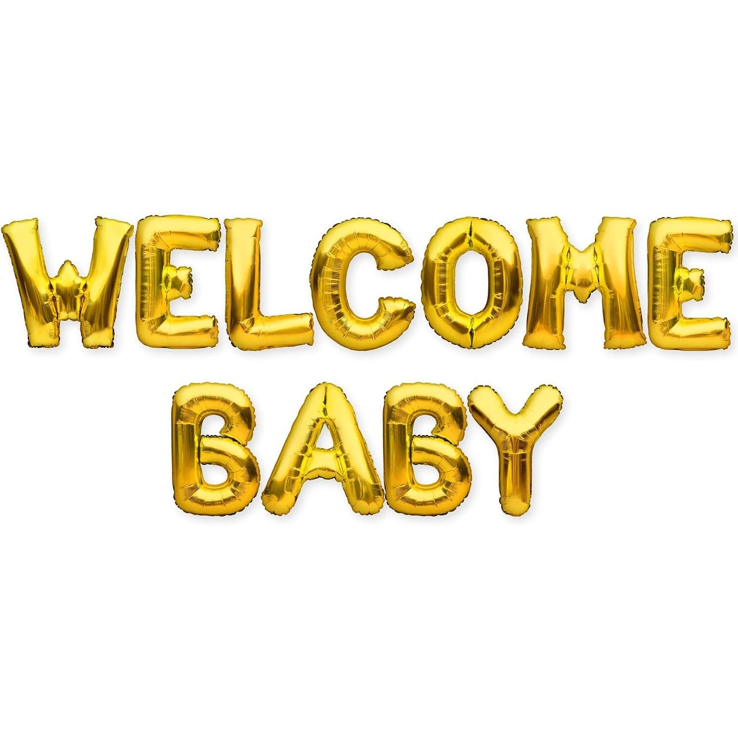 Set Baloane din Folie Metalizata, Flippy, Model Welcome Baby, Litere de 40 cm, Baloane Party, Ambalaj Individual, Pai,