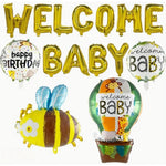 Set Baloane din Folie Metalizata, Flippy, Model Welcome Baby, Litere de 40 cm, Baloane Party, Ambalaj Individual, Pai,