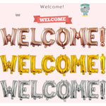 Set Baloane din Folie Metalizata, Flippy, Model WELCOME!, Litere de 40 cm, Baloane Party, Ambalaj Individual, Pai