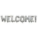 Set Baloane din Folie Metalizata, Flippy, Model WELCOME!, Litere de 40 cm, Baloane Party, Ambalaj Individual, Pai