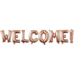 Set Baloane din Folie Metalizata, Flippy, Model WELCOME!, Litere de 40 cm, Baloane Party, Ambalaj Individual, Pai