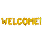 Set Baloane din Folie Metalizata, Flippy, Model WELCOME!, Litere de 40 cm, Baloane Party, Ambalaj Individual, Pai