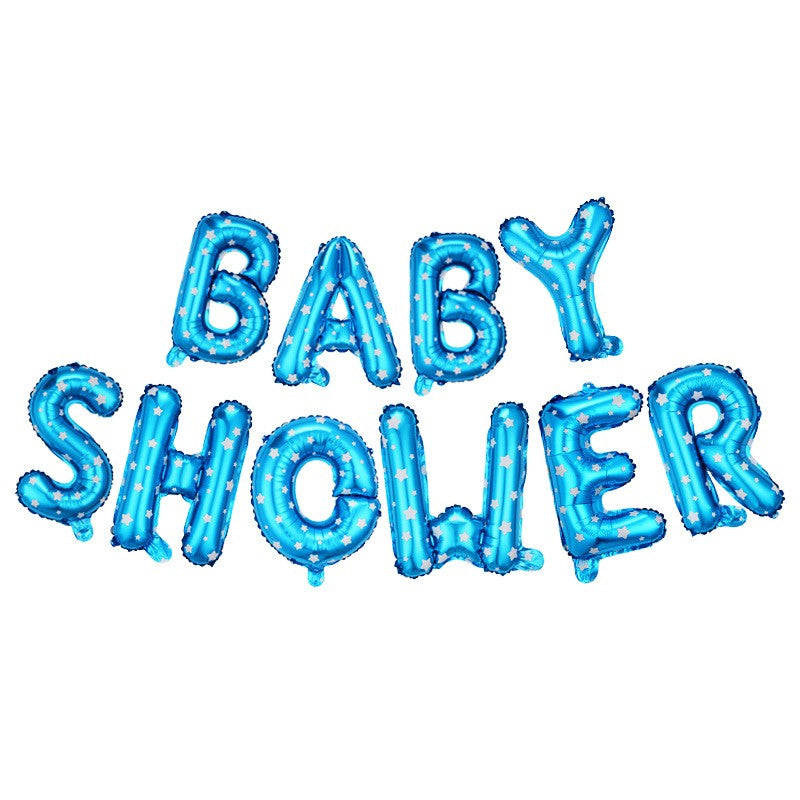 Set Baloane din Folie Metalizata, Flippy, Model Baby Shower, Litere de 40 cm, Baloane Party, Ambalaj Individual, Pai,