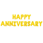 Set Baloane din Folie Metalizata, Flippy, Model Happy Anniversary, Litere de 40 cm, Baloane Party, Ambalaj Individual,
