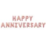 Set Baloane din Folie Metalizata, Flippy, Model Happy Anniversary, Litere de 40 cm, Baloane Party, Ambalaj Individual,