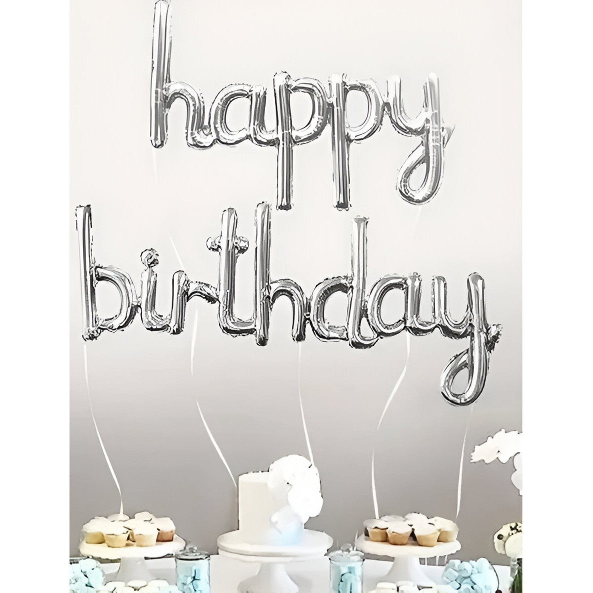 Set Baloane din Folie Metalizată, Flippy, Model Happy Birthday, 45x85 cm, 45x124cm, Baloane Party, Ambalaj Individual,