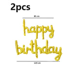 Set Baloane din Folie Metalizată, Flippy, Model Happy Birthday, 45x85 cm, 45x124cm, Baloane Party, Ambalaj Individual,