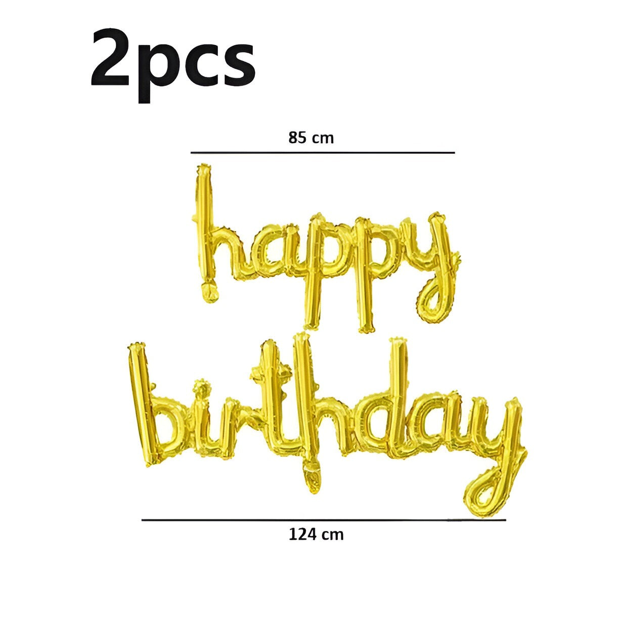Set Baloane din Folie Metalizată, Flippy, Model Happy Birthday, 45x85 cm, 45x124cm, Baloane Party, Ambalaj Individual,
