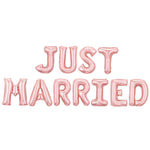 Set Baloane din Folie Metalizata, Flippy, Model Just Married, Litere de 40 cm, Baloane Party, Ambalaj Individual, Pai,
