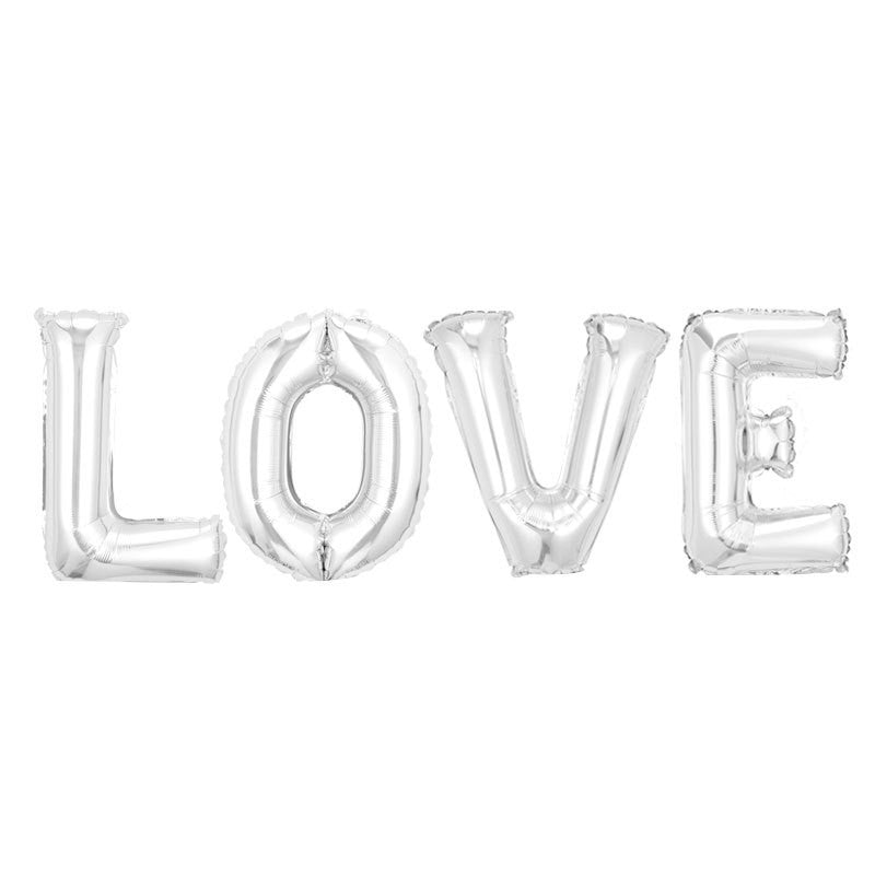 Set 4 Baloane din Folie Metalizata, Flippy, Figurine Litere, Model Scris Love, Tema Iubire, 80 cm, Ambalaj Individual,