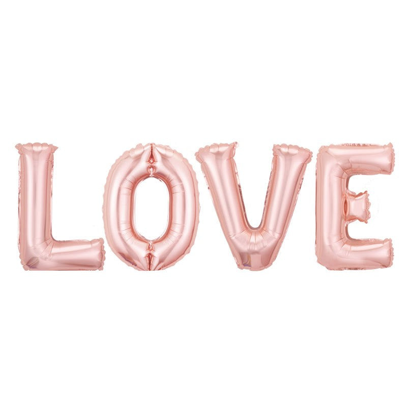 Set 4 Baloane din Folie Metalizata, Flippy, Figurine Litere, Model Scris Love, Tema Iubire, 80 cm, Ambalaj Individual,