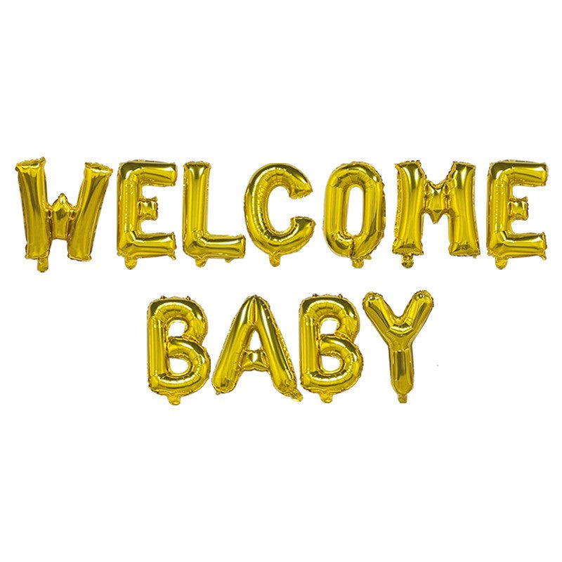 Set Baloane din Folie Metalizata, Flippy, Model Welcome Baby, Litere de 40 cm, Baloane Party, Ambalaj Individual, Pai,