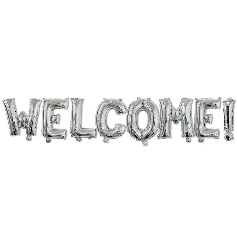 Set Baloane din Folie Metalizata, Flippy, Model WELCOME!, Litere de 40 cm, Baloane Party, Ambalaj Individual, Pai
