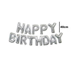 Set 13 Baloane Folie, Flippy, Tip Ghirlanda, Model Happy Birthday, 40 cm, Argintiu