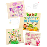 Set baloane folie Flippy, Happy Birthday, 40 cm, baby blue