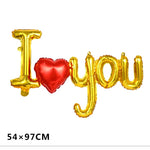 Set Baloane Folie Metalizata, Flippy, Model I LOVE YOU cu Inimioara, 54x97 cm, Tematica Ziua Îndrăgostiților, Ambalaj
