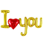 Set Baloane Folie Metalizata, Flippy, Model I LOVE YOU cu Inimioara, 54x97 cm, Tematica Ziua Îndrăgostiților, Ambalaj