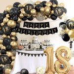 Set Baloane Folie si Latex, Flippy, Tematica Aniversare Majorat, Baloane Latex, Figurine Cifrele 1 si 8, Ambalaj