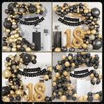 Set Baloane Folie si Latex, Flippy, Tematica Aniversare Majorat, Baloane Latex, Figurine Cifrele 1 si 8, Ambalaj
