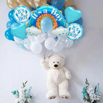 Baloane decorative tematica BABY SHOWER, Flippy, ITS A BOY, pentru gender reveal, botez, set din 5 bucati, 66 x 91 cm,