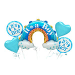 Baloane decorative tematica BABY SHOWER, Flippy, ITS A BOY, pentru gender reveal, botez, set din 5 bucati, 66 x 91 cm,