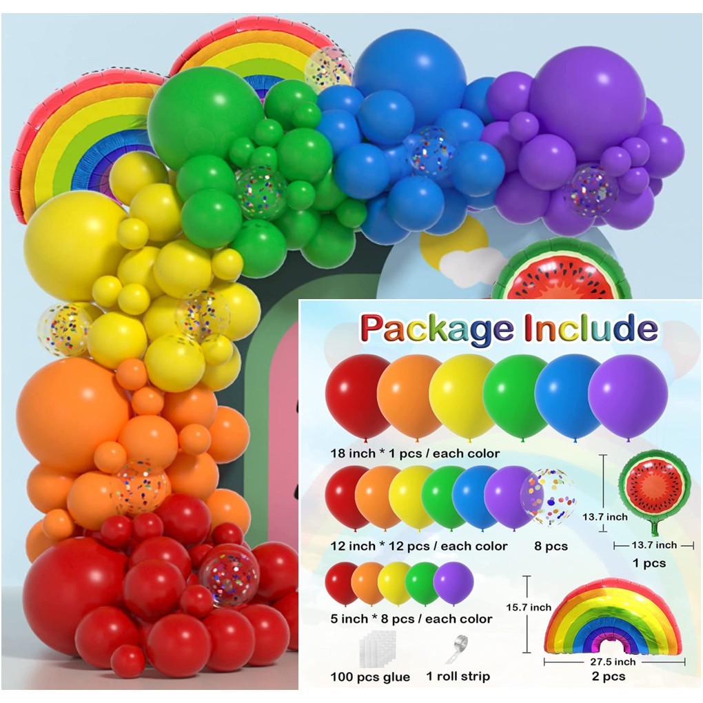 Baloane decorative pentru PETRECERE, Flippy, Arcada Set MIX din 107 baloane, pentru Evenimente, Aniversari, Model
