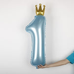 Set 8 Baloane din Folie Metalizată si din Latex, Flippy, Figurine Cifra 1 Printesa 91cm, Stea 45 cm si Cerc 55 cm,