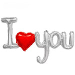 Balon din Folie Metalizata, Figurine Litere si Inima, Model I Love You, Tema Ziua Indragostitilor, 54x97 cm, Ambalaj
