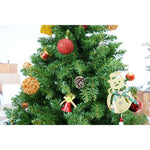 Set brad artificial de Craciun si elemente decorative, nins, decorat cu conuri pin, pentru interior/exterior, inaltime