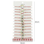 Bratara Martisor pentru Dama, Jolie, Model Coroana, Set 12 bucati, Pandativ Argintiu din Inox cu Elemente Multicolore,