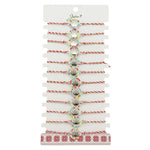 Bratara Martisor pentru Dama, Jolie, Model Coroana, Set 12 bucati, Pandativ Argintiu din Inox cu Elemente Multicolore,