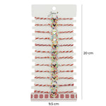 Bratara Martisor pentru Dama, Jolie, Model Potcoava Multicolora, Set 12 bucati, Pandativ Argintiu din Inox cu Elemente