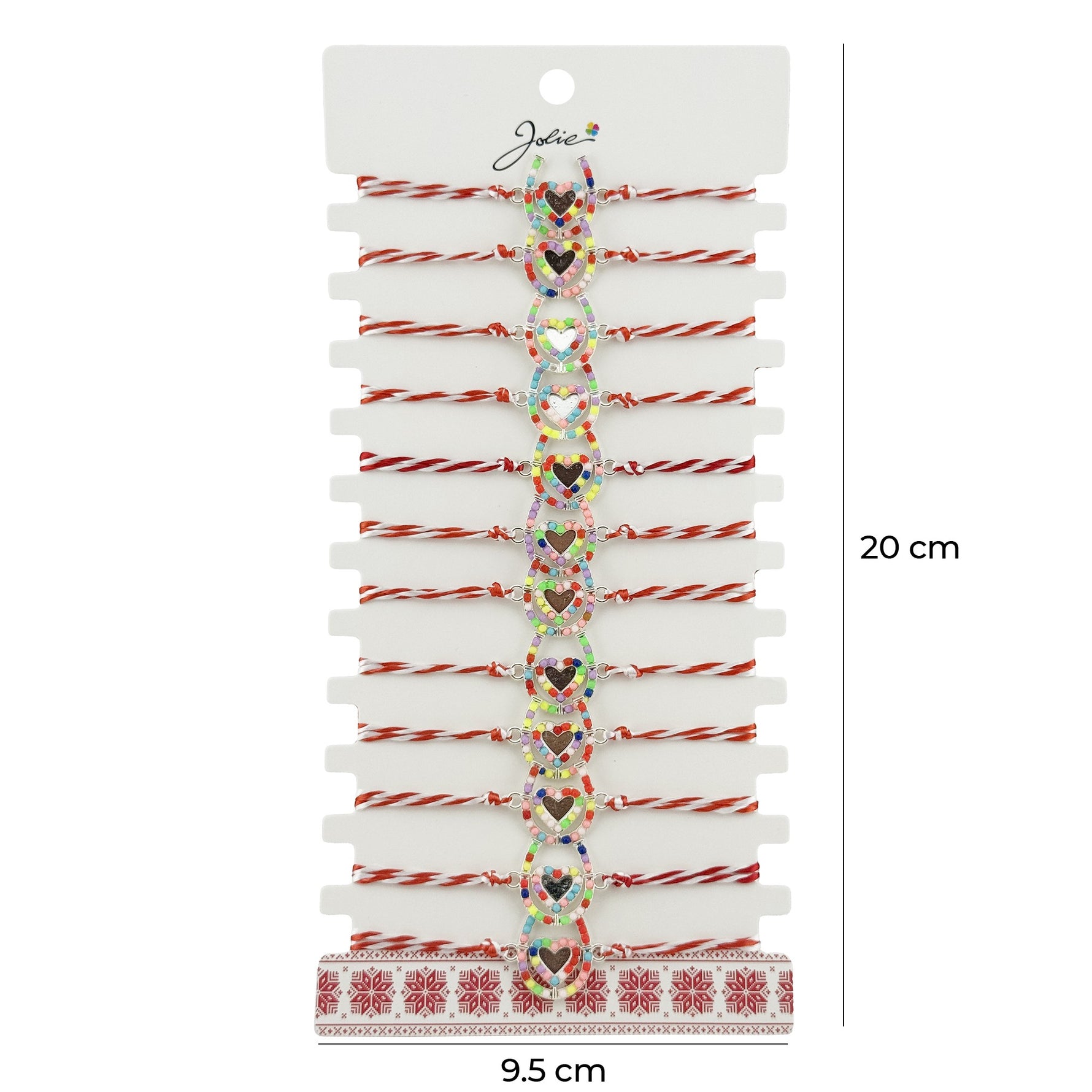 Bratara Martisor pentru Dama, Jolie, Model Potcoava Multicolora, Set 12 bucati, Pandativ Argintiu din Inox cu Elemente